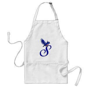 Tablier Monogramme initiale S Bluebird