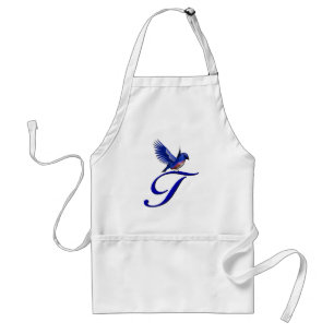 Tablier Monogramme Initiale T Bluebird