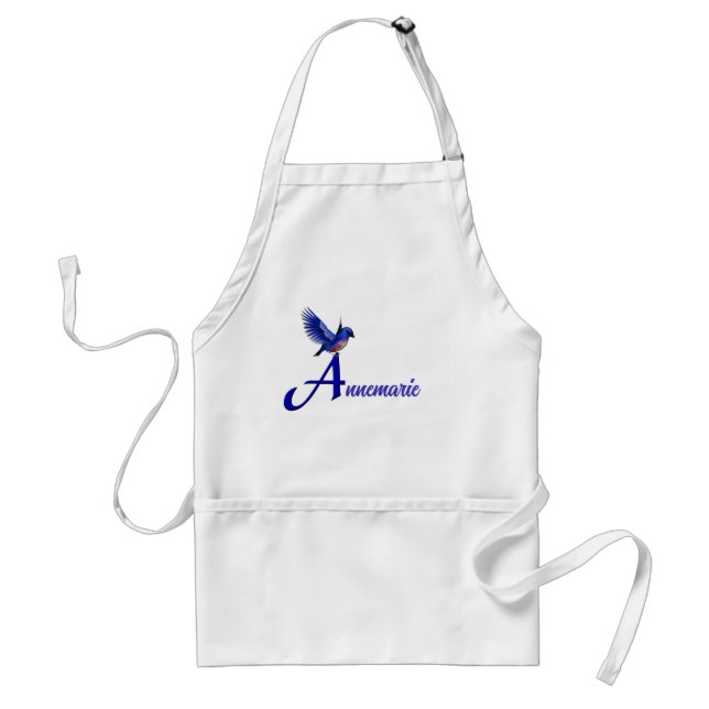 Tablier Monogramme Lettre A Nom Personnalisé Bluebird (Devant)