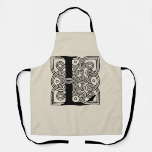 Tablier Monogramme lettre L Impression vintage nœud celtiq