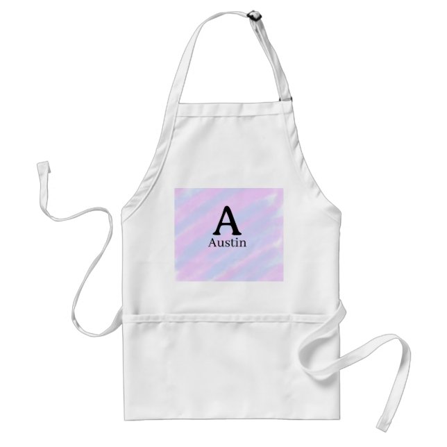 Tablier Monogramme majuscule masculine ajouter un nom past (Devant)