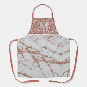 Tablier Monogramme Métallo Rose Or Marbre & Parties scint