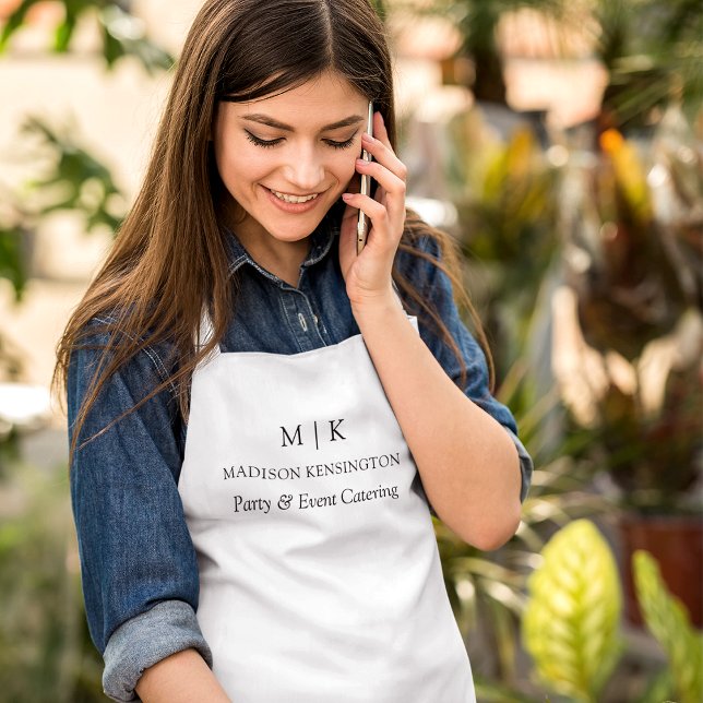 Tablier Monogramme minimaliste moderne ou ajouter un logo (Edit to Customize text, colors and more)