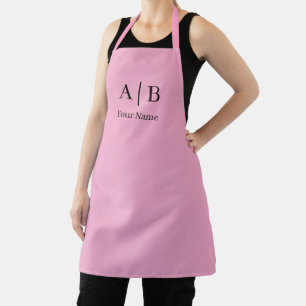 Tablier Monogramme minimaliste moderne rose polonais éléga