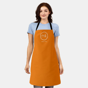 Tablier Monogramme Minimaliste Professionnel Orange Tanger