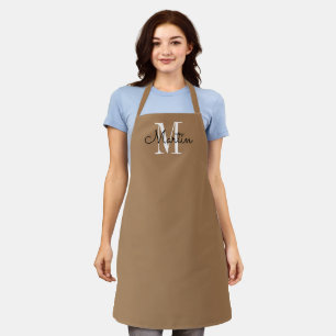 Tablier Monogramme moderne Nom personnalisé Apron