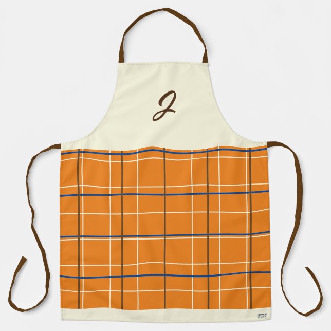 Tablier Monogramme Motif de la grille de crème de chocolat (Recto)