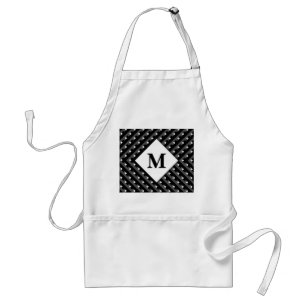 Tablier Monogramme noir et blanc motif