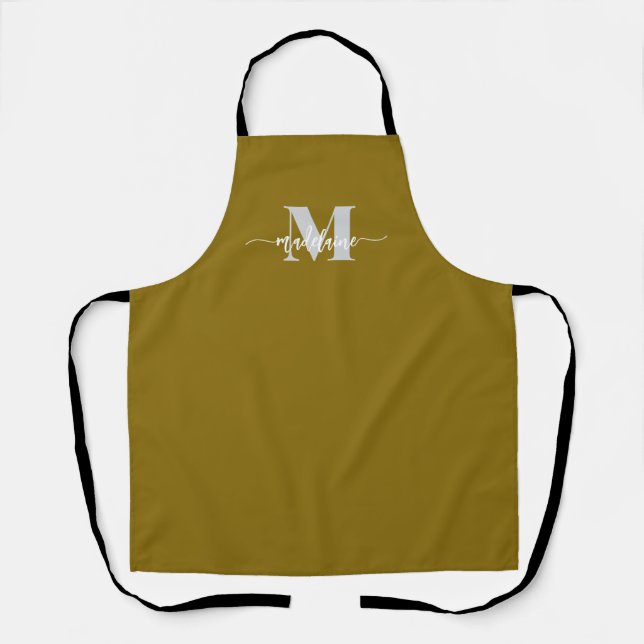 Tablier Monogramme Noir Silver Couleur Or Personnelle (Recto)