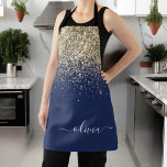 Tablier Monogramme Nom Paillettes Bleu Marine Or Féminin<br><div class="desc">Tabliers Monogramme Nom Métal Brossé Paillettes Étincelantes Bleu Marine et Or. C'est le cadeau idéal pour un anniversaire sweet 16, un mariage, une douche de mariée, un anniversaire de mariage, une baby shower ou une soirée d'enterrement de vie de jeune fille pour quelqu'un qui aime le luxe glamour et les...</div>