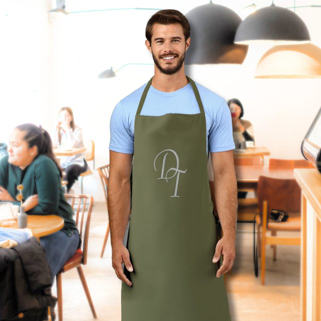 Tablier Monogramme - Olive (Créateur téléchargé)