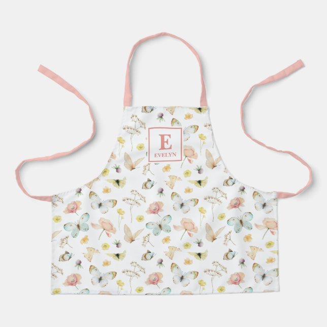 Tablier Monogrammé Papillon Mignon (Recto)