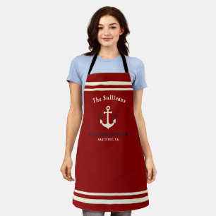 Tablier Monogramme personnalisé Burgundy Crimson Newport C