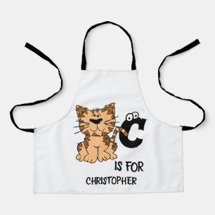Tablier monogramme personnalisé C est pour chats chaton ch