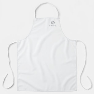 Tablier Monogramme personnalisé de luxe blanc et argent