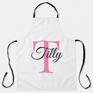 Tablier Monogramme Personnalisé En Poudre Pink Apron
