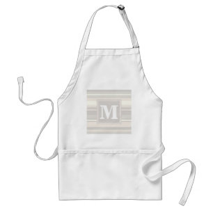 Tablier Monogramme rayures beiges