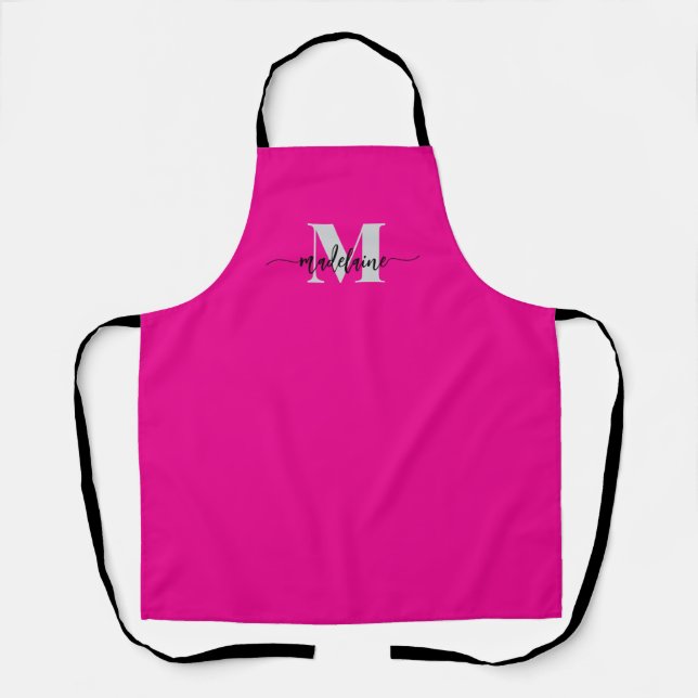 Tablier Monogramme rose argent personnel (Recto)