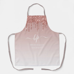 Tablier Monogramme Rose Gold Parties scintillant métal pr