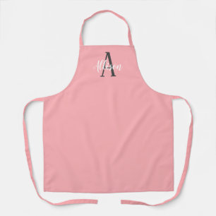 Tablier Monogramme rose rose corail chic moderne Personnal