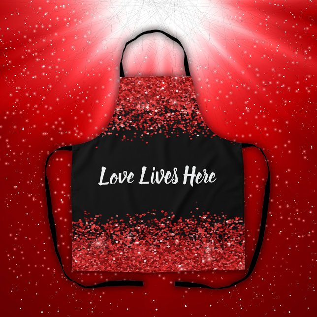 Tablier Monogramme - Texte blanc sur noir avec parties sci (Créateur téléchargé)