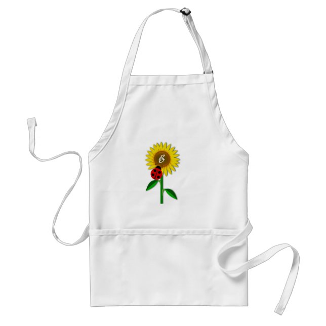 Tablier Monogramme Tournesol et coccinelle (Devant)