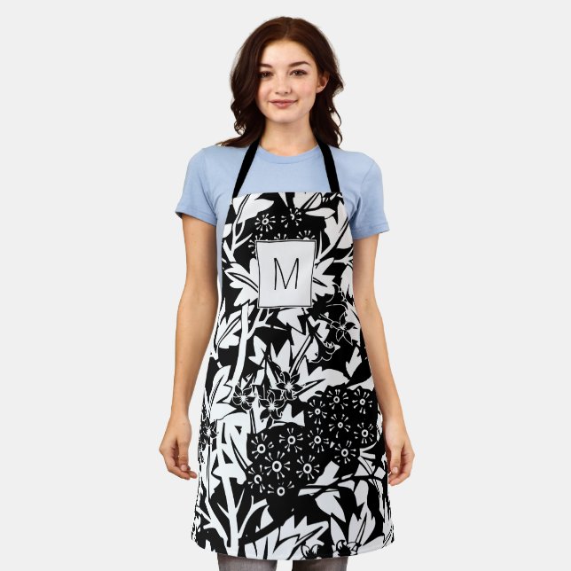 Tablier Monogramme Vintage noir blanc (Porté)