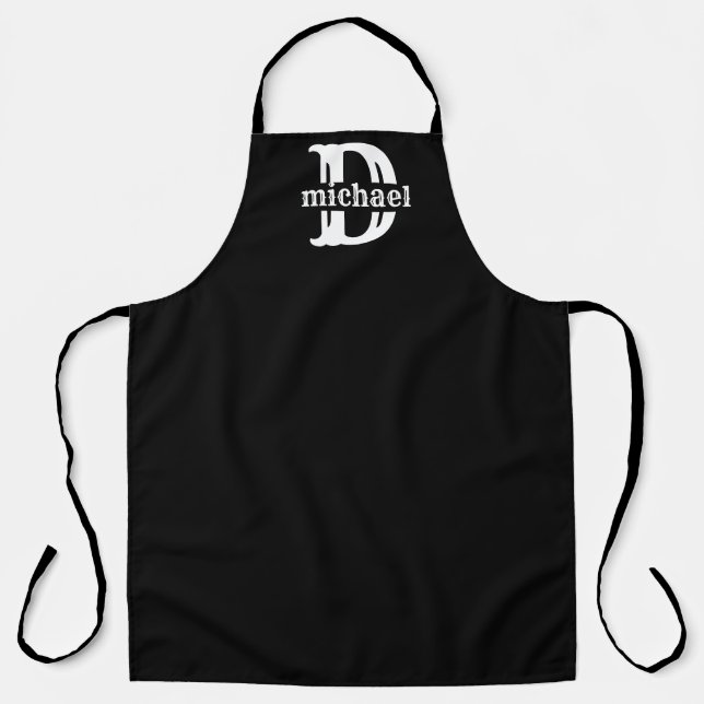 Tablier Monogrammed Apron, Personalized Name Initial Chef  (Recto)
