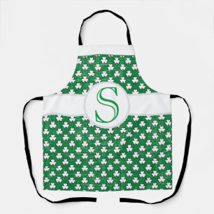 Tablier Monogrammed St. Paddy's Day Clover Motif Lucky