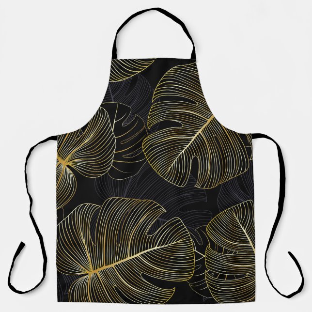 Tablier Monstère dorée feuille, romantique sans couture fl (Recto)