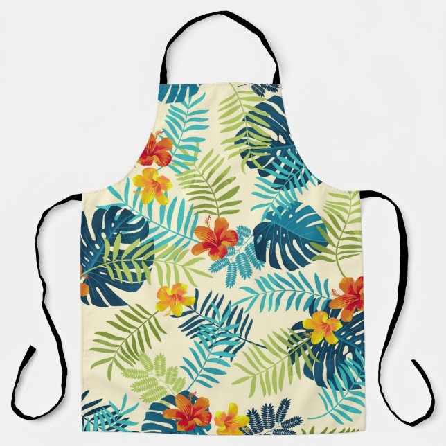 Tablier Monstère tropicale Hibiscus Motif d'été (Recto)
