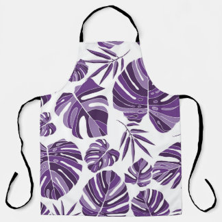 Tablier Monstère violet tropicale feuilles sans couture mo