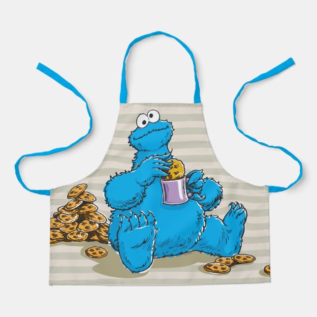 Tablier Monstre-Cookie Vintage Manger Des Cookies (Recto)