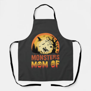 Tablier Monstres d'Halloween Maman de la famille squelette