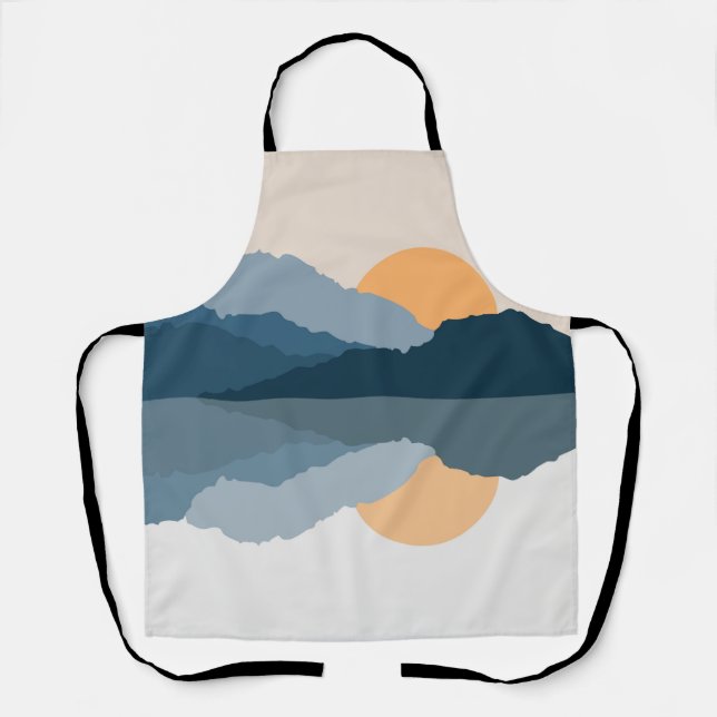 Tablier Montagnes bleues reflétées dans le lac (Recto)