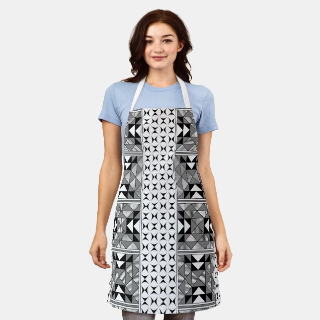 Tablier Montagnes sacrées en gris (Porté)