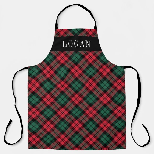 Tablier Montre Rouge Verte Plaid Monogramme Hommes (Recto)