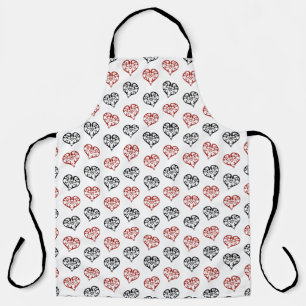 Tablier Montrer un peu d'amour Black and Red Blade Heart m