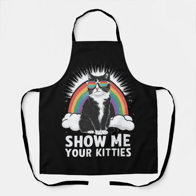 Tablier Montrez-moi vos chatons drôle Lesbienne Gay Fierté (Recto)