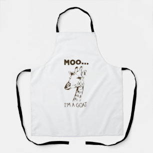 Tablier Moo Je suis une chèvre amusante Giraffe graphique