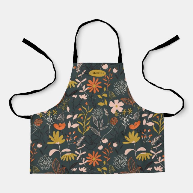 Tablier Moody Florals Personnalisé (Recto)