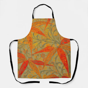 Tablier Morris & Co. motif Bamboo Godwin orange et sauge