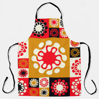 Tablier mosaïque ethnique de style asiatique avec fleurs s