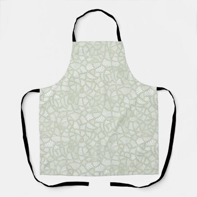 Tablier Mosaïque feuille aléatoire vert pâle (Recto)