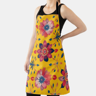 Tablier Mosaïque florale folklorique vibrante