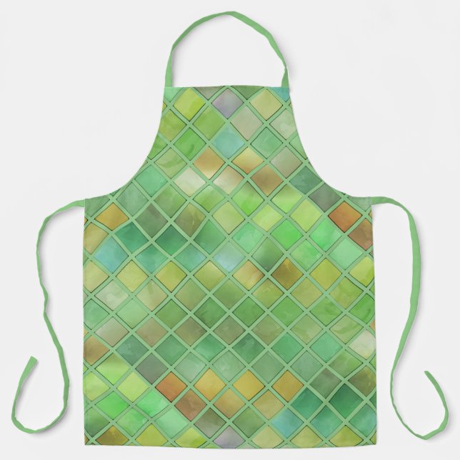 Tablier Mosaïque jaune vert (Recto)