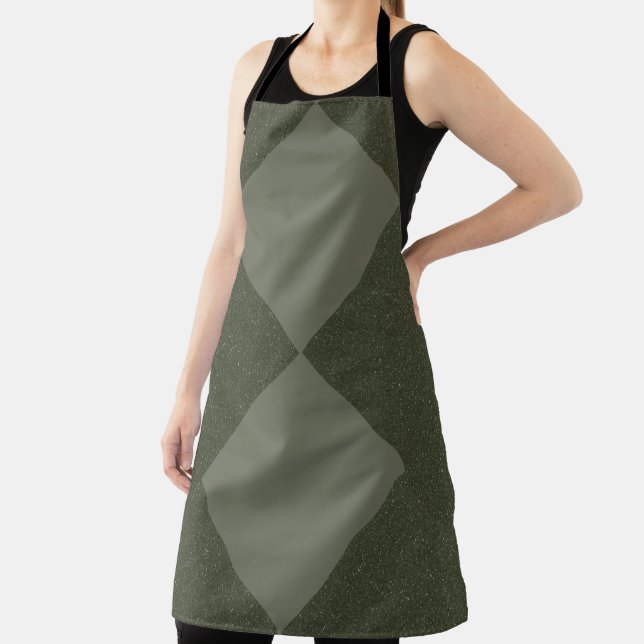 Tablier Moss Green Deux Diamond Apron Design (Insitu)