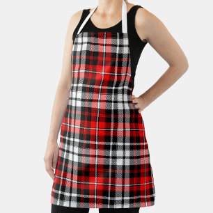 Tablier Motif à carreaux tartan rouge noir et blanc