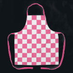 Tablier Motif À damiers chèque rose blanc<br><div class="desc">Chèque rose et blanc À damiers conception Motif Carré géométrique</div>