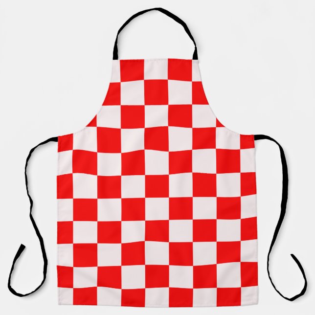 Tablier Motif À damiers rouge et blanc (Recto)